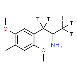 ChemSpider 2D Image | 1-(2,5-Dimethoxy-4-methylphenyl)-2-(1,1,3,3,3-~3~H_5_)propanamine | C12H14T5NO2