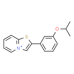ChemSpider 2D Image | 2-(3-Isopropoxyphenyl)[1,3]thiazolo[3,2-a]pyridin-4-ium | C16H16NOS