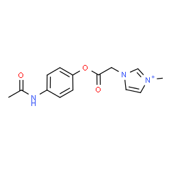 ChemSpider 2D Image | 1-[2-(4-Acetamidophenoxy)-2-oxoethyl]-3-methyl-1H-imidazol-3-ium | C14H16N3O3