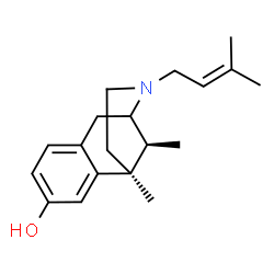 ChemSpider 2D Image | (1S,13S)-1,13-Dimethyl-10-(3-methyl-2-buten-1-yl)-10-azatricyclo[7.3.1.0~2,7~]trideca-2,4,6-trien-4-ol | C19H27NO