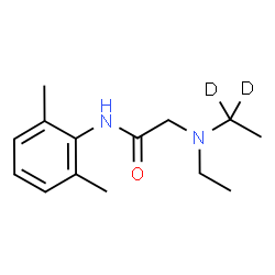 ChemSpider 2D Image | N-(2,6-Dimethylphenyl)-N~2~-ethyl-N~2~-(1,1-~2~H_2_)ethylglycinamide | C14H20D2N2O
