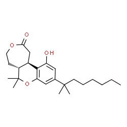 ChemSpider 2D Image | (5aR,11bR)-11-Hydroxy-6,6-dimethyl-9-(2-methyl-2-octanyl)-1,4,5,5a,6,11b-hexahydro-2H-oxepino[4,5-c]chromen-2-one | C24H36O4