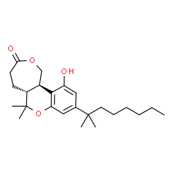 ChemSpider 2D Image | (5aR,11bR)-11-Hydroxy-6,6-dimethyl-9-(2-methyl-2-octanyl)-1,4,5,5a,6,11b-hexahydro-3H-oxepino[4,3-c]chromen-3-one | C24H36O4