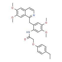 ChemSpider 2D Image | N-{2-[(6,7-Dimethoxy-1-isoquinolinyl)methyl]-4,5-dimethoxyphenyl}-2-(4-ethylphenoxy)acetamide | C30H32N2O6