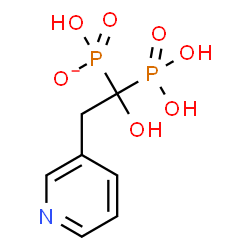 ChemSpider 2D Image | Hydrogen [1-hydroxy-1-phosphono-2-(3-pyridinyl)ethyl]phosphonate | C7H10NO7P2