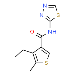 ChemSpider 2D Image | 4-Ethyl-5-methyl-N-(1,3,4-thiadiazol-2-yl)-3-thiophenecarboxamide | C10H11N3OS2
