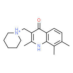 ChemSpider 2D Image | 1-[(2,7,8-Trimethyl-4-oxo-1,4-dihydro-3-quinolinyl)methyl]piperidinium | C18H25N2O