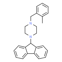 ChemSpider 2D Image | 1-(9H-Fluoren-9-yl)-4-(2-methylbenzyl)piperazine | C25H26N2