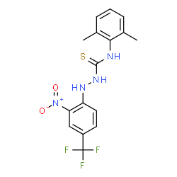 ChemSpider 2D Image | N-(2,6-Dimethylphenyl)-2-[2-nitro-4-(trifluoromethyl)phenyl]hydrazinecarbothioamide | C16H15F3N4O2S