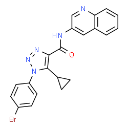 ChemSpider 2D Image | 1-(4-Bromophenyl)-5-cyclopropyl-N-(3-quinolinyl)-1H-1,2,3-triazole-4-carboxamide | C21H16BrN5O