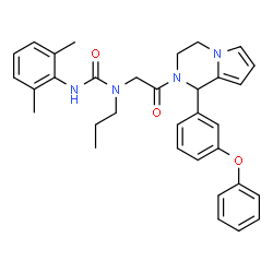 ChemSpider 2D Image | 3-(2,6-Dimethylphenyl)-1-{2-oxo-2-[1-(3-phenoxyphenyl)-3,4-dihydropyrrolo[1,2-a]pyrazin-2(1H)-yl]ethyl}-1-propylurea | C33H36N4O3