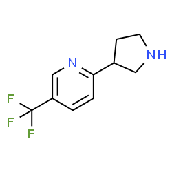 ChemSpider 2D Image | 2-(3-Pyrrolidinyl)-5-(trifluoromethyl)pyridine | C10H11F3N2