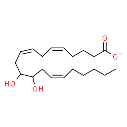 ChemSpider 2D Image | (5Z,8Z,14Z)-11,12-Dihydroxy-5,8,14-icosatrienoate | C20H33O4
