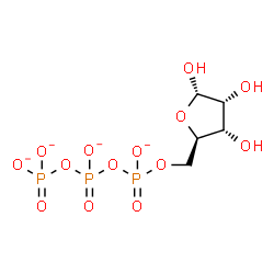 ChemSpider 2D Image | alpha-D-Ribofuranose, 5-O-[hydroxy[[hydroxy(phosphonooxy)phosphinyl]oxy]phosphinyl]-, ion(4-) | C5H9O14P3