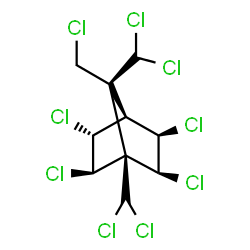 ChemSpider 2D Image | (1S,2R,3R,4S,5R,6S,7S)-2,3,5,6-Tetrachloro-7-(chloromethyl)-1,7-bis(dichloromethyl)bicyclo[2.2.1]heptane | C10H9Cl9