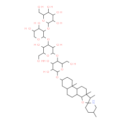 ChemSpider 2D Image | 1,5',9a,11a-Tetramethyltetradecahydro-1H-spiro[phenanthro[1,2-b]furan-2,2'-piperidin]-7-yl hexopyranosyl-(1->2)pentopyranosyl-(1->3)hexopyranosyl-(1->4)hexopyranoside | C47H79NO21