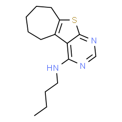 ChemSpider 2D Image | N-Butyl-6,7,8,9-tetrahydro-5H-cyclohepta[4,5]thieno[2,3-d]pyrimidin-4-amine | C15H21N3S