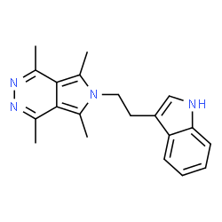 ChemSpider 2D Image | 6-[2-(1H-Indol-3-yl)ethyl]-1,4,5,7-tetramethyl-6H-pyrrolo[3,4-d]pyridazine | C20H22N4