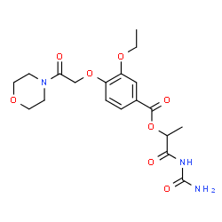 ChemSpider 2D Image | 1-(Carbamoylamino)-1-oxo-2-propanyl 3-ethoxy-4-[2-(4-morpholinyl)-2-oxoethoxy]benzoate | C19H25N3O8