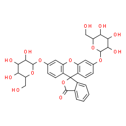 ChemSpider 2D Image | 6'-(Hexopyranosyloxy)-3-oxo-3H-spiro[2-benzofuran-1,9'-xanthen]-3'-yl hexopyranoside | C32H32O15