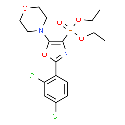 ChemSpider 2D Image | Diethyl [2-(2,4-dichlorophenyl)-5-(4-morpholinyl)-1,3-oxazol-4-yl]phosphonate | C17H21Cl2N2O5P