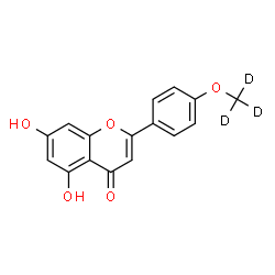 ChemSpider 2D Image | 5,7-Dihydroxy-2-{4-[(~2~H_3_)methyloxy]phenyl}-4H-chromen-4-one | C16H9D3O5
