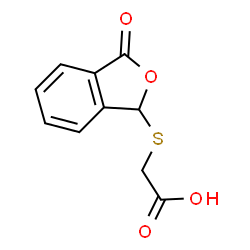 ChemSpider 2D Image | [(3-Oxo-1,3-dihydro-2-benzofuran-1-yl)sulfanyl]acetic acid | C10H8O4S