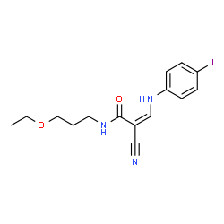 ChemSpider 2D Image | (2Z)-2-Cyano-N-(3-ethoxypropyl)-3-[(4-iodophenyl)amino]acrylamide | C15H18IN3O2