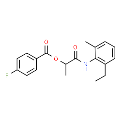 ChemSpider 2D Image | 1-[(2-Ethyl-6-methylphenyl)amino]-1-oxo-2-propanyl 4-fluorobenzoate | C19H20FNO3