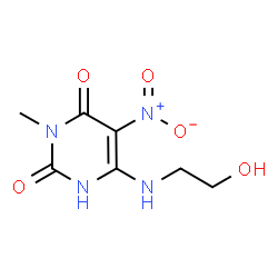 ChemSpider 2D Image | 6-[(2-Hydroxyethyl)amino]-3-methyl-5-nitro-2,4(1H,3H)-pyrimidinedione | C7H10N4O5