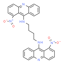ChemSpider 2D Image | N,N'-Bis(1-nitro-9-acridinyl)-1,4-butanediamine | C30H24N6O4