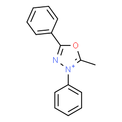 ChemSpider 2D Image | 2-Methyl-3,5-diphenyl-1,3,4-oxadiazol-3-ium | C15H13N2O