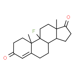 ChemSpider 2D Image | 9-Fluoroandrost-4-ene-3,17-dione | C19H25FO2