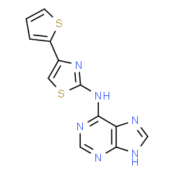 ChemSpider 2D Image | N-[4-(2-Thienyl)-1,3-thiazol-2-yl]-9H-purin-6-amine | C12H8N6S2