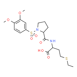 ChemSpider 2D Image | 1-[(3,4-Dimethoxyphenyl)sulfonyl]prolyl-S-ethylhomocysteine | C19H28N2O7S2