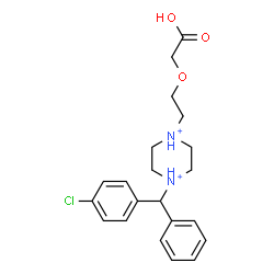 ChemSpider 2D Image | 1-[2-(Carboxymethoxy)ethyl]-4-[(4-chlorophenyl)(phenyl)methyl]piperazinediium | C21H27ClN2O3