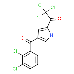 ChemSpider 2D Image | 2,2,2-Trichloro-1-[4-(2,3-dichlorobenzoyl)-1H-pyrrol-2-yl]ethanone | C13H6Cl5NO2