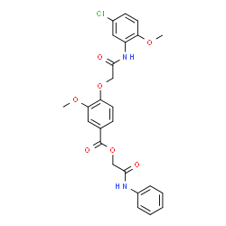 ChemSpider 2D Image | 2-Anilino-2-oxoethyl 4-{2-[(5-chloro-2-methoxyphenyl)amino]-2-oxoethoxy}-3-methoxybenzoate | C25H23ClN2O7
