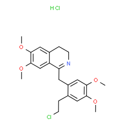 ChemSpider 2D Image | 1-(2-(2-Chloroethyl)-4,5-dimethoxybenzyl)-6,7-dimethoxy-3,4-dihydroisoquinoline hydrochloride | C22H27Cl2NO4