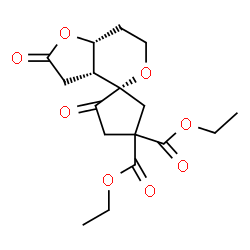 ChemSpider 2D Image | Diethyl (1S,3a'R,7a'R)-2',5-dioxohexahydro-3H-spiro[cyclopentane-1,4'-furo[3,2-c]pyran]-3,3-dicarboxylate | C17H22O8