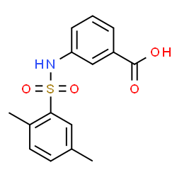 ChemSpider 2D Image | 3-{[(2,5-Dimethylphenyl)sulfonyl]amino}benzoic acid | C15H15NO4S