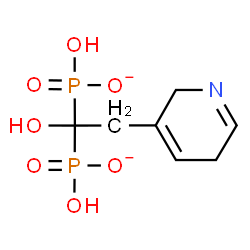 ChemSpider 2D Image | [2-(2,5-Dihydro-3-pyridinyl)-1-hydroxy-1,1-ethanediyl]bis[hydrogen (phosphonate)] | C7H11NO7P2