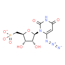 ChemSpider 2D Image | 6-Azido-5'-deoxy-5'-phosphonatouridine | C9H10N5O8P
