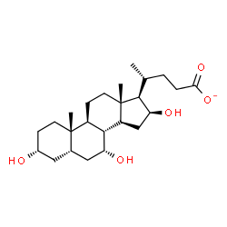 ChemSpider 2D Image | (3alpha,5beta,7alpha,16beta)-3,7,16-Trihydroxycholan-24-oate | C24H39O5