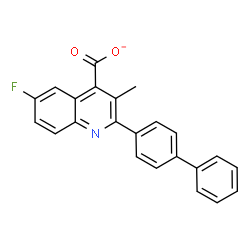 ChemSpider 2D Image | 2-(4-Biphenylyl)-6-fluoro-3-methyl-4-quinolinecarboxylate | C23H15FNO2