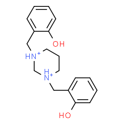 ChemSpider 2D Image | 1,3-Bis(2-hydroxybenzyl)hexahydropyrimidinediium | C18H24N2O2