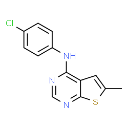 ChemSpider 2D Image | N-(4-Chlorophenyl)-6-methylthieno[2,3-d]pyrimidin-4-amine | C13H10ClN3S