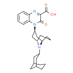 ChemSpider 2D Image | 4-[(3-endo)-9-(Bicyclo[3.3.1]non-3-yl)-9-azabicyclo[3.3.1]non-3-yl]-3-oxo-3,4-dihydro-2-quinoxalinecarboxylic acid | C26H33N3O3