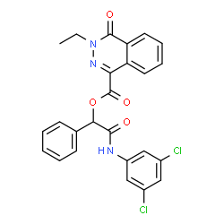 ChemSpider 2D Image | 2-[(3,5-Dichlorophenyl)amino]-2-oxo-1-phenylethyl 3-ethyl-4-oxo-3,4-dihydro-1-phthalazinecarboxylate | C25H19Cl2N3O4