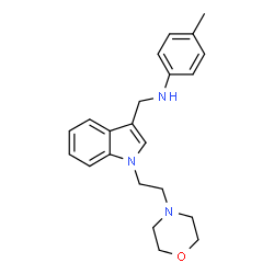 ChemSpider 2D Image | 4-Methyl-N-({1-[2-(4-morpholinyl)ethyl]-1H-indol-3-yl}methyl)aniline | C22H27N3O